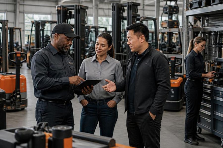 Service and parts team at a dealership